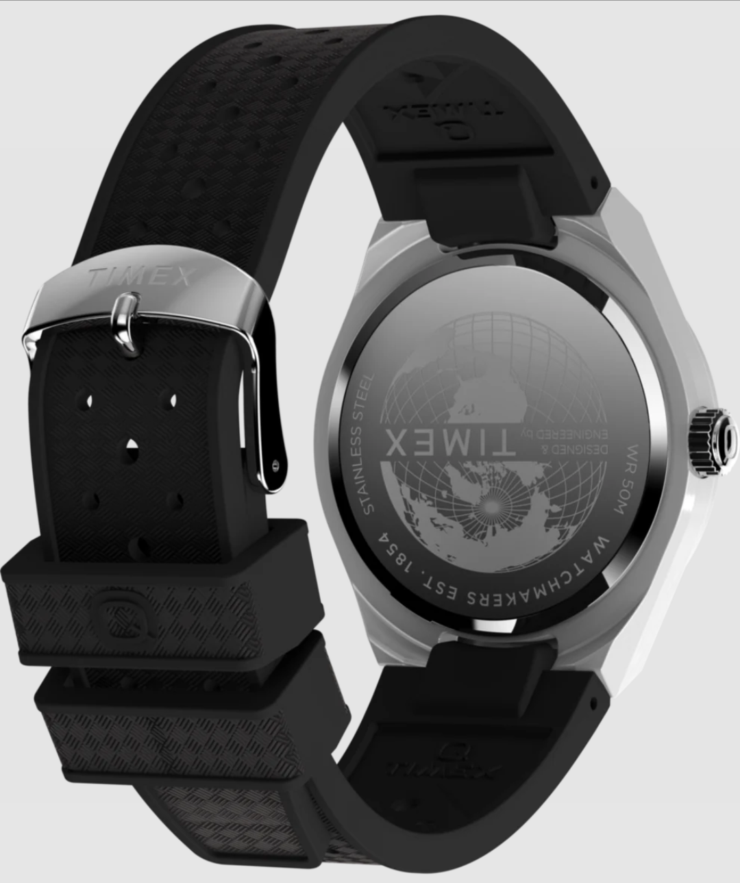 Q Timex® Continental GMT 39mm Synthetic Rubber Strap Watch