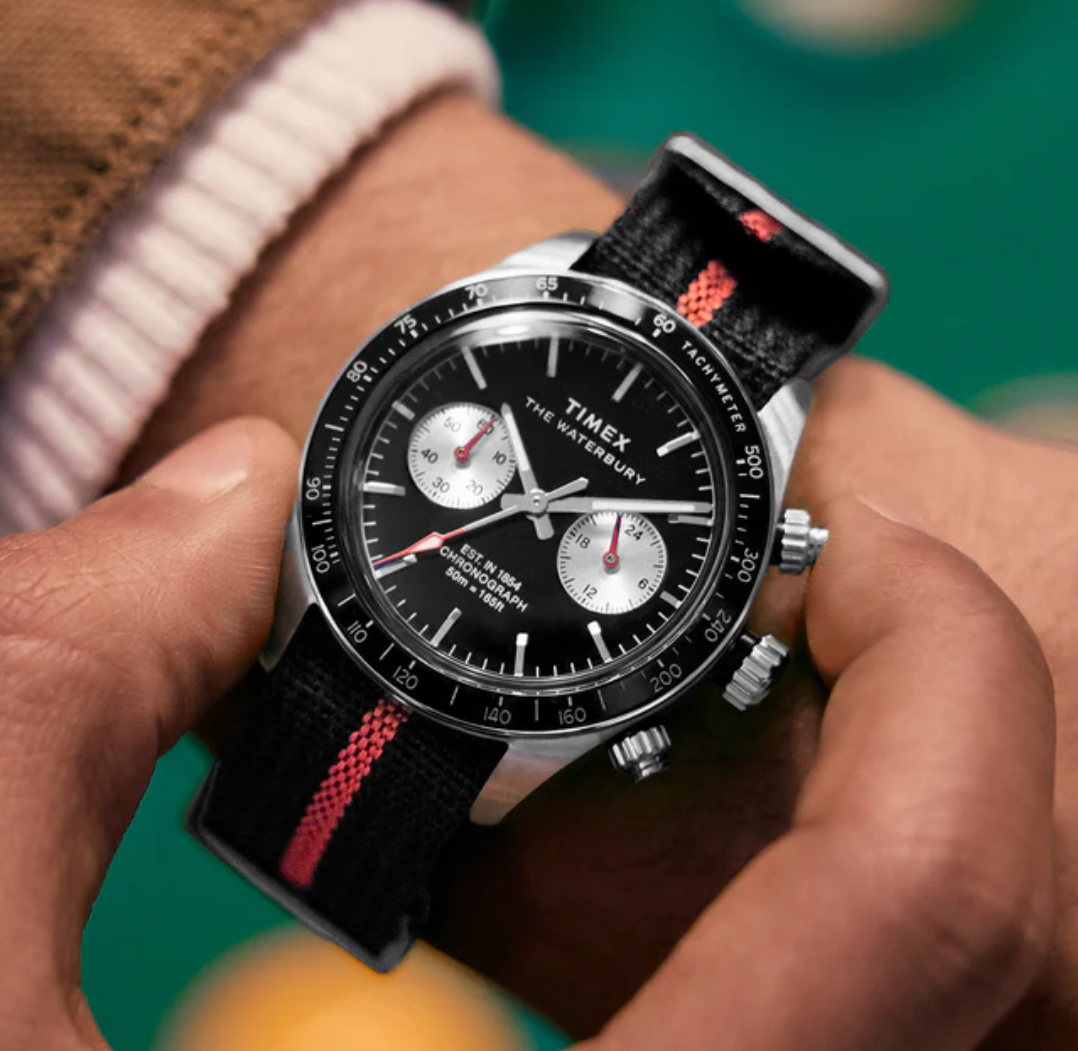 Timex® Waterbury Heritage Chronograph 39mm Fabric Strap Watch TW2Y38900