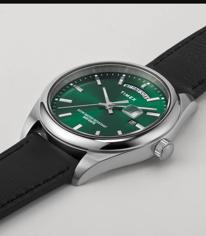 Timex Legacy 41mm Leather Strap Watch | Green