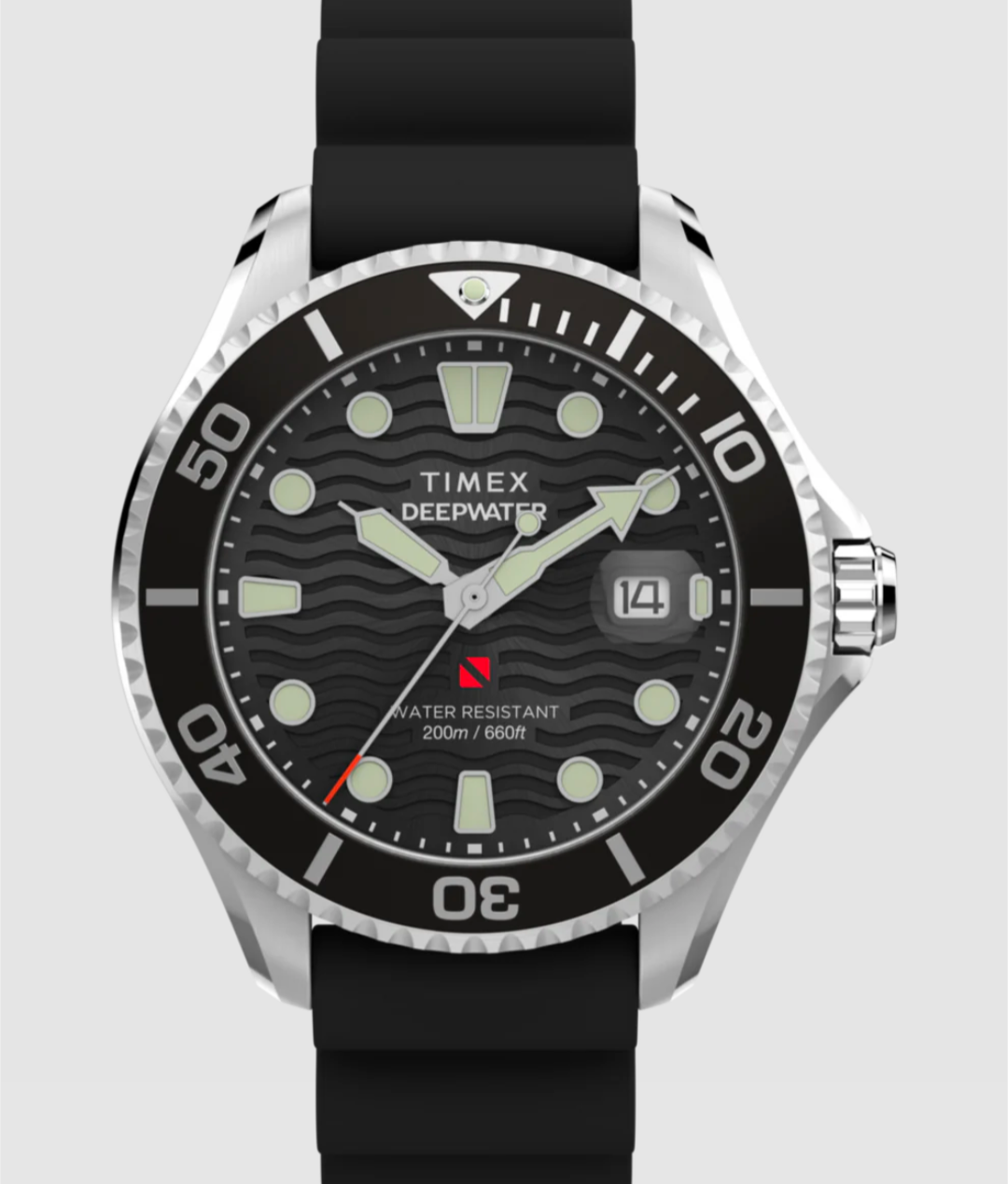 Timex® Deepwater Meridian 200 44mm Synthetic Rubber Strap Watch 
44 mm