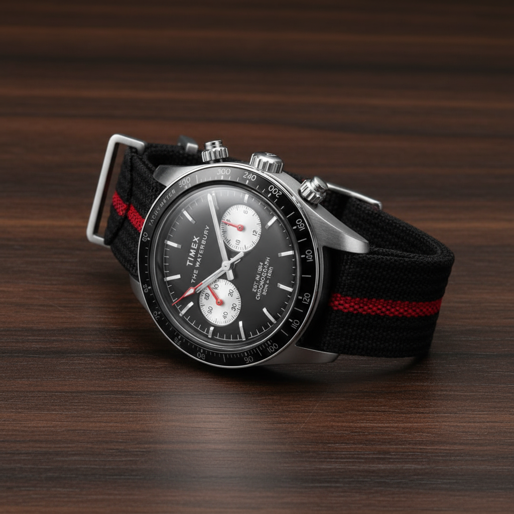 Timex® Waterbury Heritage Chronograph 39mm Fabric Strap Watch TW2Y38900