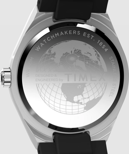 Q Timex® Continental GMT 39mm Synthetic Rubber Strap Watch