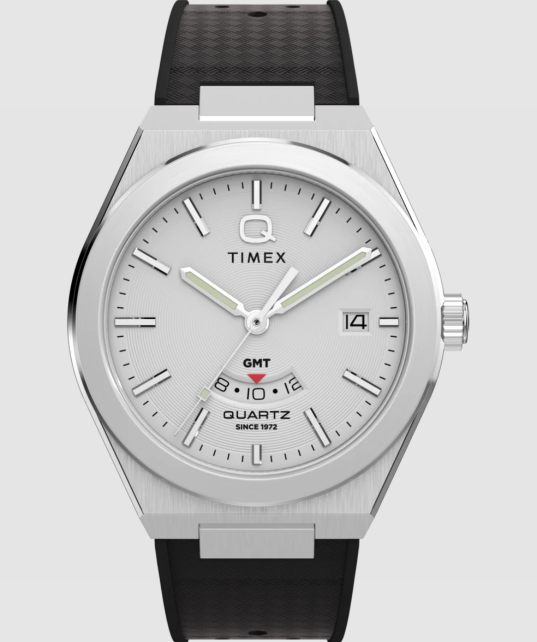 Q Timex® Continental GMT 39mm Synthetic Rubber Strap Watch