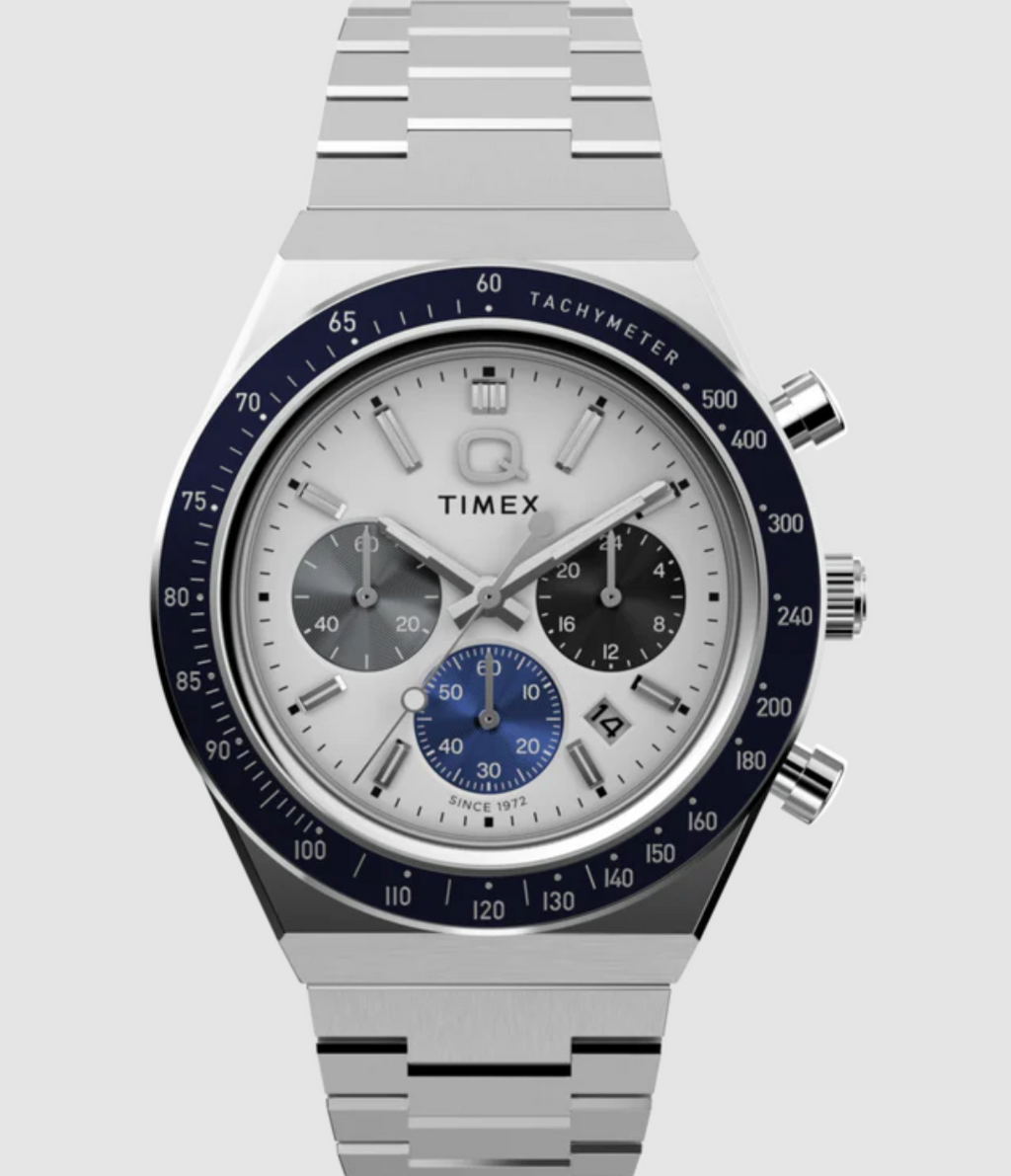 Q Timex® Chronograph 40mm Stainless Steel Bracelet Watch