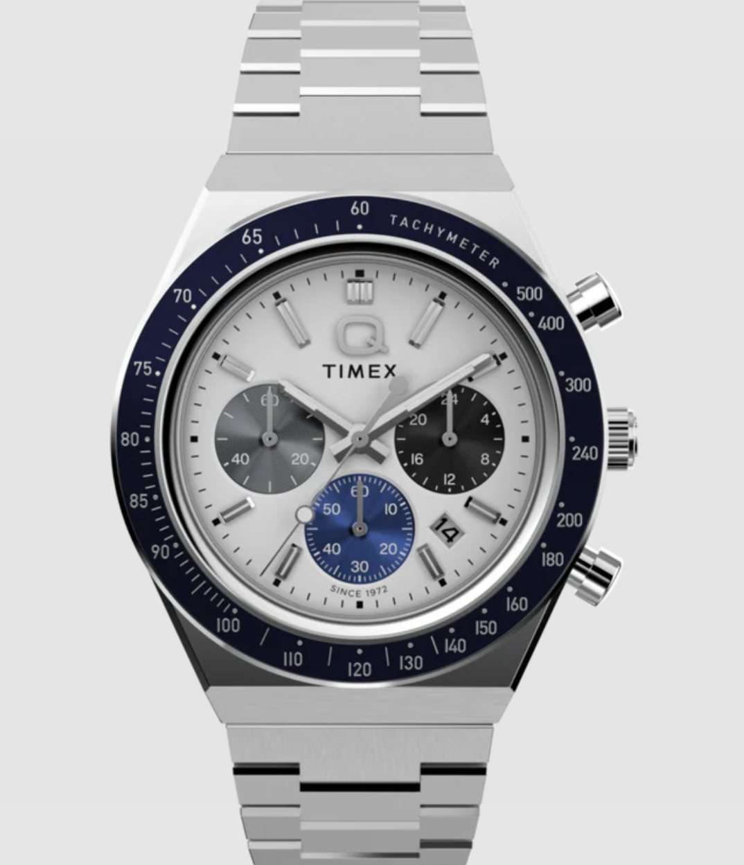 Q Timex® Chronograph 40mm Stainless Steel Bracelet Watch