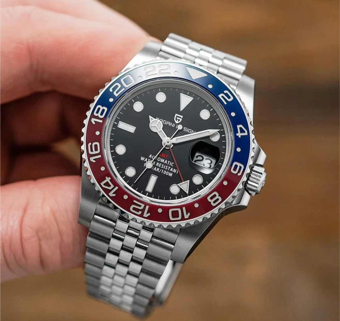 Pagani Design Automatic GMT Blue & Red Jubilee bracelet