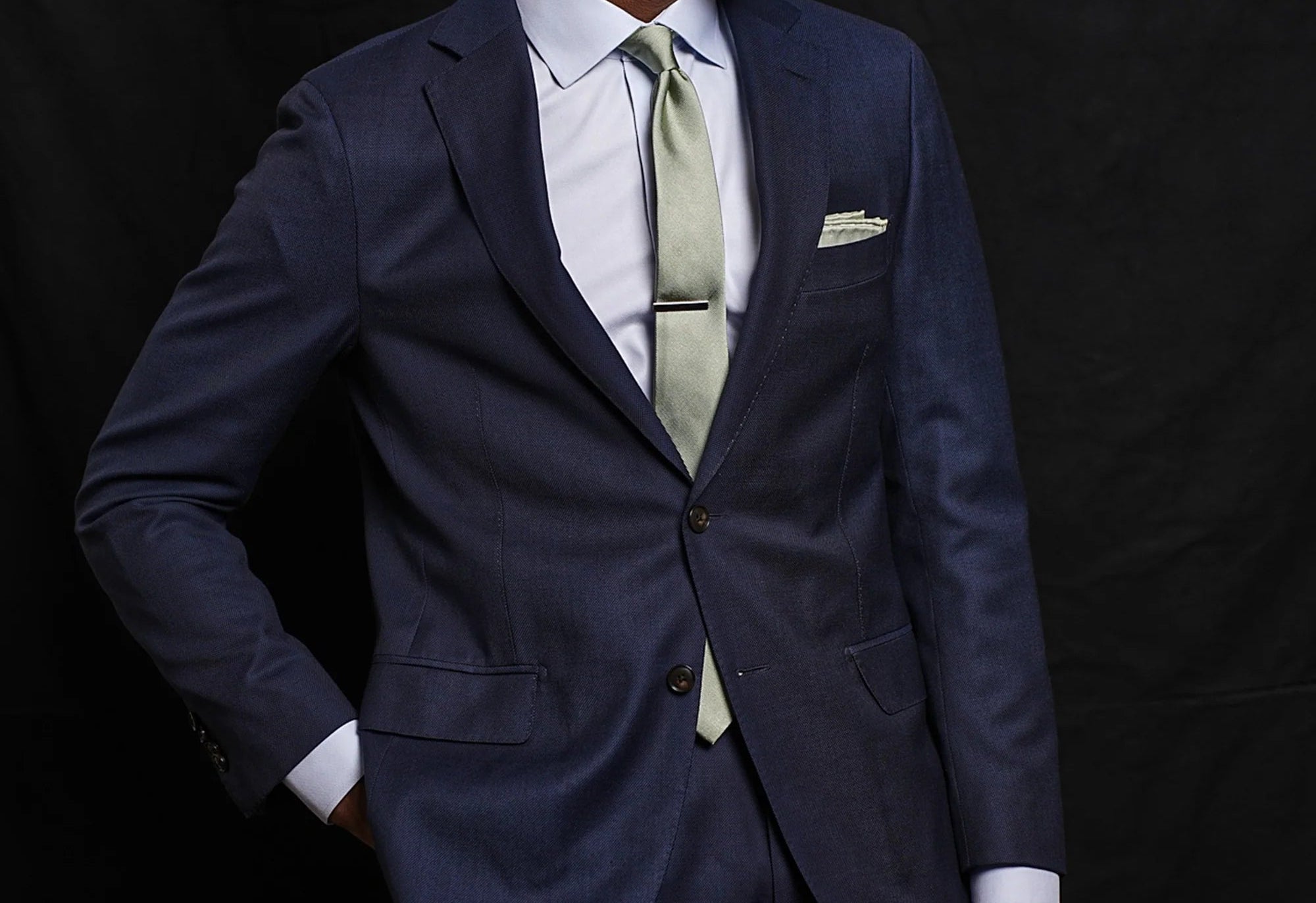 Grosgrain Solid Sage Green Tie