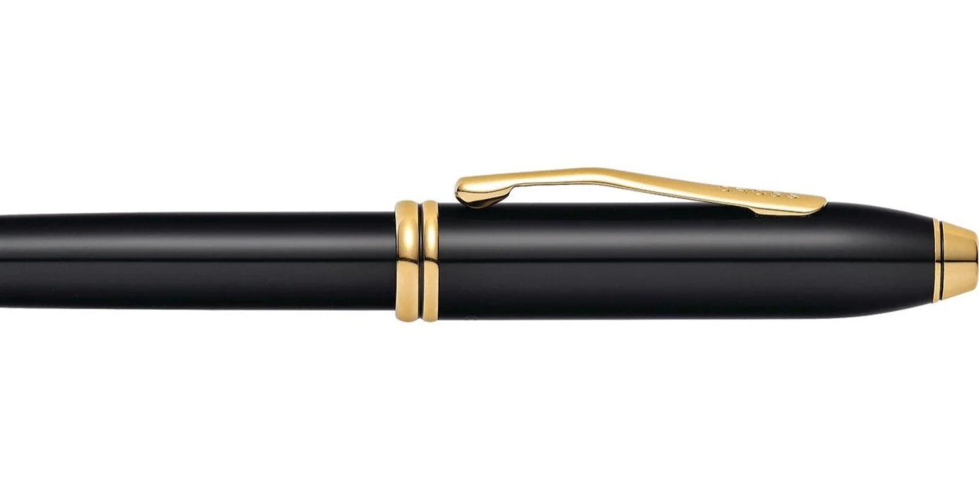 Cross® Townsend Black Lacquer with 23KT Gold-Plated Appointments and Solid 18KT Gold Fine Nib Fountain Pen